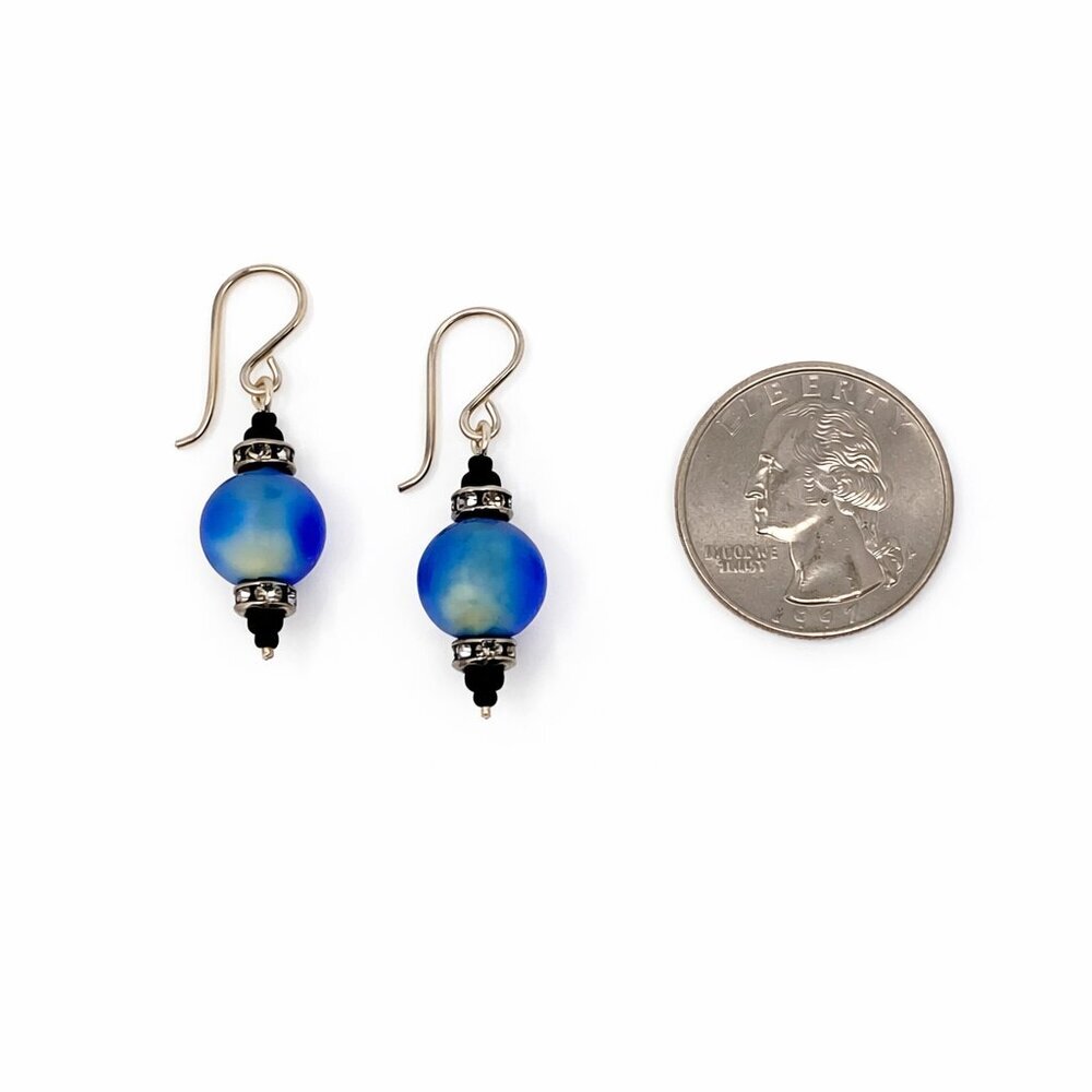 Sterling Silver Venetian Glass & Swarovski Crystal Earrings | Artisan Studio - Picture 3 of 4
